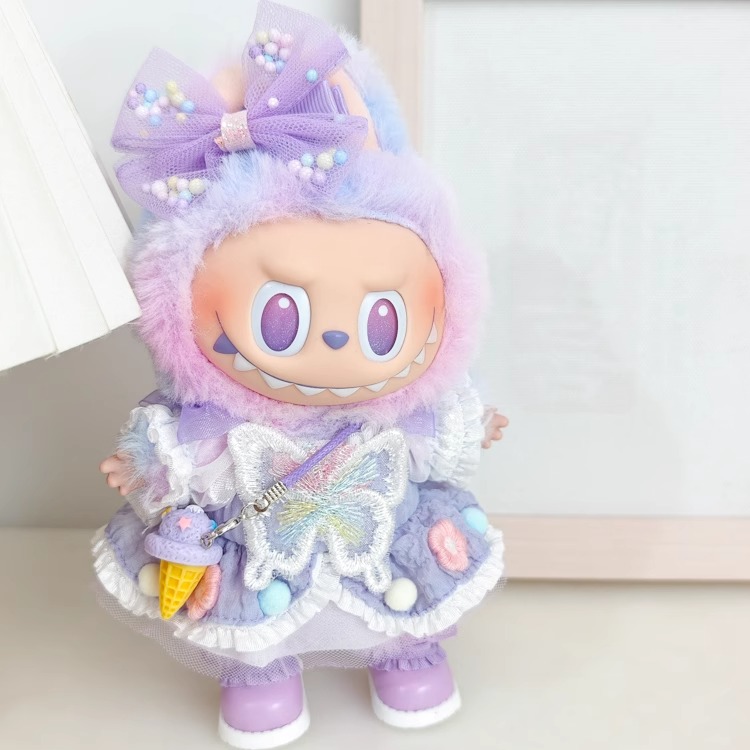 Purple Bow Outfit Set for Labubu