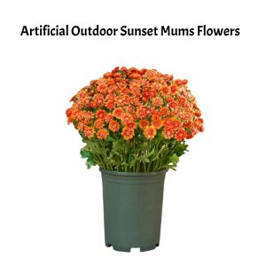 Artificial Outdoor Sunset Mums CUV-Resistant, Waterproof & Windproof Flowers